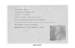 Page 2 of Project Blue Book Photo File Relating to Tremonton Film, Utah, 1952