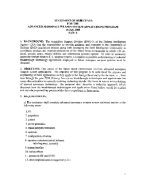 Page 1 of AAWSAP Statement of Objectives, July 2008