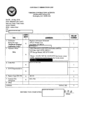 Page 1 of AAWSAP Contract Modification P00003, May 2010