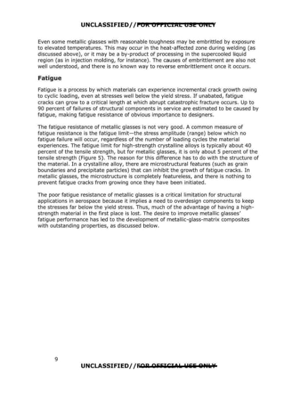 Page 15 of AAWSAP DIRD, Metallic Glasses for Aerospace Applications, December 2009
