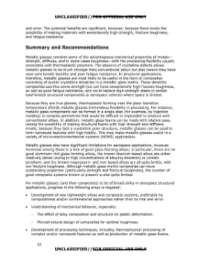 Page 28 of AAWSAP DIRD, Metallic Glasses for Aerospace Applications, December 2009